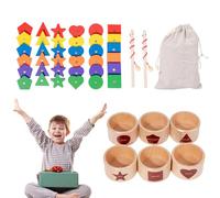 Genérico Juguete de Clasificación por Colores - Juego De Colores con Taza De Madera - Juego de Emparejar Formas con Copa de Madera,para Niños de 3+ Años Aprendizaje en el Aula para Cumpleaños y