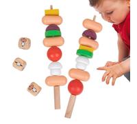 Genérico Juguete De Comida De Barbacoa De Madera,Juego De Imitación Portátil Y Reutilizable - Juegos con Bloques Construcción,para Niños y Chicos Cumpleaños Navidad Pascua Dormitorio Salón