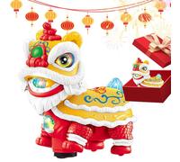 Genérico Juguete De León - Danza Eléctrica del León, Modelo De Cabeza Móvil, Luz Y Música, Símbolo De Riqueza Augurio | Ideal para El Tablero del Coche, Decoración Fe