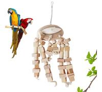Genérico Juguete de pájaro Loro: Bloques de Madera, Bloques de masticación, Conveniente suplemento de Calcio de Hueso de Sepia con Cuerda de algodón | Suministros de masticación duraderos para Loros