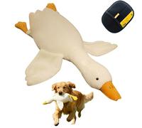 Genérico Juguete De Pato Blanco para Perros, Ganso Realista, para Masticar Y Jugar, Gran Peluche, con Guantes Quitapelos (90cm)