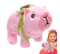 Genérico Juguete de peluche eléctrico Capybara con mochila de tortuga - Animal de peluche interactivo que camina y hace sonido | Regalo lindo para