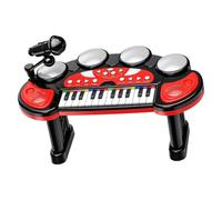 Genérico Juguete de Tambor con Teclado con Carcasa de ABS Redondeada, B | Actividades de teclado y batería juntas, 24 teclas para tocar musical, pads para practicar ritmo,