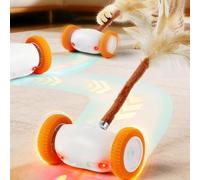 Genérico Juguete Eléctrico para Gatos - Activación Táctil Inteligente con Luces | Juguetes Interactivos con Evitación De Obstáculos | para Enriquecimiento Interior del