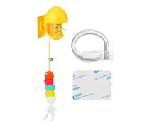 Generico Juguete interactivo para gatos de interior | Teaser eléctrico con luz y sonido, juguete interactivo para gatos con cuerda retráctil, para salón, dormitorio, balcón, armario de pared