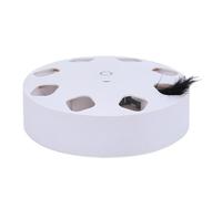 Generico Juguete interactivo para gatos, rascador interactivo de 7 agujeros - Juguete automático recargable para interiores, para estimulación, juego contra el aburrimiento en interiores y exteriores