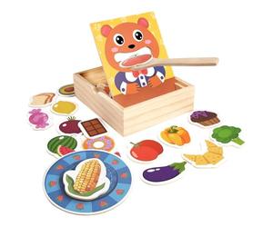 Genérico Juguete para Alimentar Osos: Juego De Simulación De Madera, Entrenamiento De Habilidades Motoras, Educativo, Modelo De Comida Realista, Juguete De Aprendizaje para Niños, Kit De Actividades