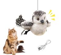 Generico Juguete para gatos falso chirriante, búho de nieve, antinoia interactivo con forma de juguete, juguete automático con canto para cachorros | para juegos en casa, salón y viaje