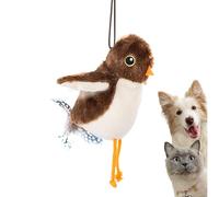 Genérico Juguete para Gatos Pájaro Que Canta - Antiaburrimiento Y Ejercicio para Mascotas,Simulación de Caza Automática con Plumas Activada por Movimiento para Juego Interior y Exterior