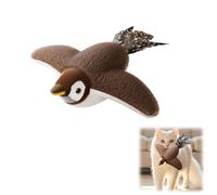 Genérico Juguete para Gatos Pajaro Volador, Juguetes de Simulación de Pájaro Aleteando, Simulación de Pájaro de Peluche Extraíble,Pajaro Interactivo para Gatos (Gorrión)
