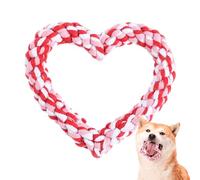Generico Juguete para perros - Hecho a mano Knitted Pet Toys 12 cm | Juguetes para masticar para perros con cuerda en forma de corazón, algodón seguro, limpieza de dientes, juego interactivo