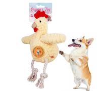 Genérico Juguete para Perros - Juguete Chomp Champ y Peluches de Lino con temática de Safari, duraderos y Resistentes a Las mordeduras, Ideales para Perros medianos y Grandes (Chick)