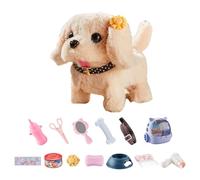 Genérico Juguete Perro Caminante - Cachorro Electrónico Mochila | Peluche Realista, Kit Comida Deluxe | Juguete Interactivo Niños 3-8 Años Niñas Niños