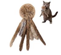 Genérico Juguete Pulpo para Gatos de Peluche Suave - Interactivo con y Plumas para Gatitos, Pelota de 26cm con Tentáculos Largos & Sonido para Caza, Ejercicio y Juego en Interiores