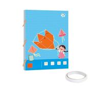 Genérico Juguete Viaje Libro de Aprendizaje 3D con Cuerdas de tracción, con 9, 12 y 15 Figuras sólidas para enseñar Volumen y área (Cinta Adhesiva Doble Cara) (C, 30x21cm)