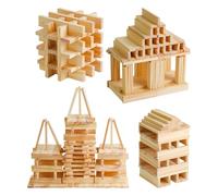 Genérico Juguetes apilables de Madera,Bloques apilables para niños pequeños | Juego de construcción de Madera con tablones de de 100 Piezas,La motricidad Fina Juega los Bloques de de los niños, l