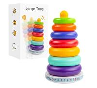 Genérico Juguetes de Anillos Apilables,Actividad de Aprendizaje Sensorial Educativa con Enfoque en Stem | Juego de Anillos Arcoíris,para Regalo De Cumpleaños Viaje Colegio Y Hogar