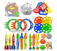 Genérico Juguetes De Buceo Infantiles - 34 Piezas Juego De Tesoro Submarino Hundido - Juguetes Buceo Niños | para Edades 3-12 años, niñas, Adolescentes, Playa, Lago, Estanque y baño de Verano
