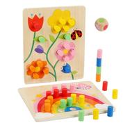 Genérico Juguetes de clasificación Color: Habilidades interactivas, coordinación para niños pequeños | Tablero estimulación cognitiva con Piezas Madera 3 años o más, práctica Divertida en la Sala