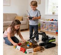 Genérico Juguetes de Excavadora para niños - Excavadora de Recargable | Juguetes de excavadorsa con Control Remoto, para Juegos de Playa con arenero para niños de 3 a 8 años