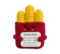 Genérico Juguetes de ganchillo positivos, papas fritas de apoyo emocional | de papas fritas de punto de ganchillo lindo, con tarjeta , gancho para amigos, , decoración de