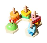 Genérico Juguetes de Madera de Tri | Juguete de Apilado de Colores,Juego Sensorial, Actividades Educativas de Aprendizaje Preescolar para Niños y Niñas Ideal para Hogar Guardería Aula
