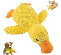 Genérico Juguetes de Peluche con chirriador Perros, Juguete para Masticar agresivos, Pato antiestrés, Juguete Amarillo con chirriador, Juguete Interactivo para (Large)