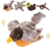 Genérico Juguetes de Simulación de Pájaro Aleteando, Juguete para Gatos Pajaro Volador, Simulación de Pájaro de Peluche Extraíble,Juguete Interactivo para Gatos Catnip (Coucou)