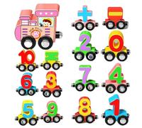 Genérico juguetes de tren - juguetes educativos de madera para números, bloques de cálculo matemático, para niños y niñas, aula materna, salón, cumpleaños, Navidad,