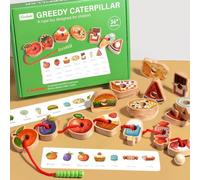 Genérico Juguetes Educativos para Enhebrar para Niños - Actividades Educativas De Clasificación para Niños Y Niñas A Partir De 3 Años | Juguetes De SOGA De Caterpillar Codiciosa De Madera