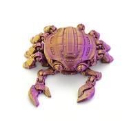 Genérico Juguetes Impresora 3D Artículos Impresos 3D Cybernetic Crab 11cm Espalda se Puede Abrir para Home Office Decoración de Escritorio Ejecutivo-Purple Gold