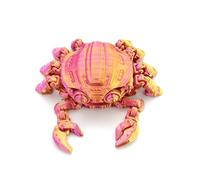 Genérico Juguetes Impresora 3D Artículos Impresos 3D Cybernetic Crab 11cm Espalda se Puede Abrir para Home Office Decoración de Escritorio Ejecutivo-Red Gold