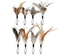Genérico Juguetes interactivos de Plumas para Gatos con cascabeles Plumero y recambios Juguete Ejercicio Gatitos estimula los instintos Caza fortalece el vínculo Entre Mascota dueño