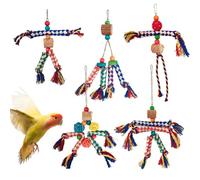 Genérico Juguetes para Loros | Cuerda de Forrajeo Multicolor para NINFA | Juguetes Interactivos para Morder con Percha para Periquitos Cotorras y Ninfas