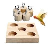 Genérico Juguetes para Loros, Juguetes de Pájaros, Parkeet Puzzle Peg Toy Wood, Herramienta de Juego de del Estrés Loro para Periquitos de tortolitos, Dispositivo de Entrenamiento de Pájaros