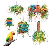 Genérico Juguetes para Loros - Juguetes De Papel Coloridos para Aves,Suministros para Masticar Que Promueven Ejercicio Y Estimulación Mental con Dispensador De Premios Indestructible para