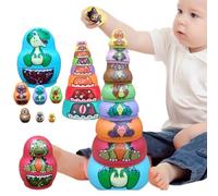 Generico Juguetes Para Muñecas Rusas Que Anidan - Muñecas De Dinosaurio Apilables, Figuras De Matrioshka Resistentes A Los Golpes Y Al Calor, Regalo Educativo Creativo Para Niños Y Niñas, Muñecas