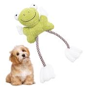 Generico Juguetes para perros Squeakano - Forma de rana interactiva con cuerda de algodón | Juguete Squeak de peluche | Ideal para la limpieza de los dientes y mantener ocupados a los perros que