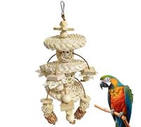 Generico JUGUETES PARA - Triturador de forrajeo de madera natural 22x22x15 cm, juguetes masticables para periquitos para periquitos para guacamayos, tortolitos, molienda interactiva del pico, desde n