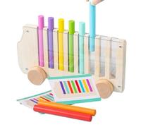 Genérico Juguetes Sensoriales para Clasificar Colores,Autobús de Madera Juguete Educativo - Set Emparejar Colores con Palitos,Regalo para Aula Jardín Infantil Viaje