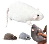 Genérico Jumbo Rat Plush - Chonky Rat Stuffed Animal, Realistic Cute Rats Pillow, Soft Giant Rats Plushie Realistic Pillow for Gift Birthday Home Decor (White,50 cm)