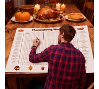 Genérico Jumbo Thanksgiving Word Search Poster, Giant 36"X24" Holiday Word Search Wall Poster for Thanksgiving, Giant Activity Posters for Families (2Pcs)