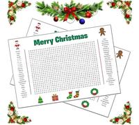 Genérico Jumbo Thanksgiving Word Search Poster, Thanksgiving Word Search Poster Jumbo 36x24 Wall, Fun Interactive Experience Posters for Families Party Holiday Activity (Christmas *2)