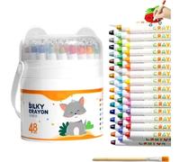Genérico Jumbo Twistable Washable Crayons, 12/24/36/48 Colors Silky Gel Crayons, Easy-to-Hold Large Crayon with Storage Box & Brush for Coloring Books, Arts & Crafts, Painting Enthusiasts (48 colors)