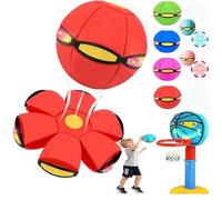 Genérico Jumping Ball for Kids, Funny Magic Metaball Flying Saucer Magic Metaball with 6 Lights, Children's Bouncing Ball for Parent-Child Interaction (Azul)