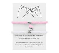 Genérico junco apilable luna rosa mujeres anillos emparejamiento mutuo atracción pareja pulseras His And Hers Adjustable 8 Love Heart Bracelet Jewelry Pulseras apilable Hombre junco 4 pulsera clásica