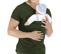 Genérico Kangaroo Shirt for Dad and Baby, Mens Baby Carrier Shirt V Neck Short Sleeve T-Shirts, Hands-Free Babys Carrier for Dad with Kangaroo Pouch (Army Green,3XL)