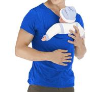 Genérico Kangaroo Shirt for Dad and Baby, Mens Baby Carrier Shirt V Neck Short Sleeve T-Shirts, Hands-Free Babys Carrier for Dad with Kangaroo Pouch (Royal Blue,3XL)