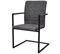 Generico kangqiling 242286 - Sillas de comedor voladizas (2 unidades), color gris