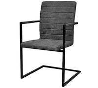 Generico kangqiling 272417 - Sillas de comedor voladizas (4 unidades), color gris